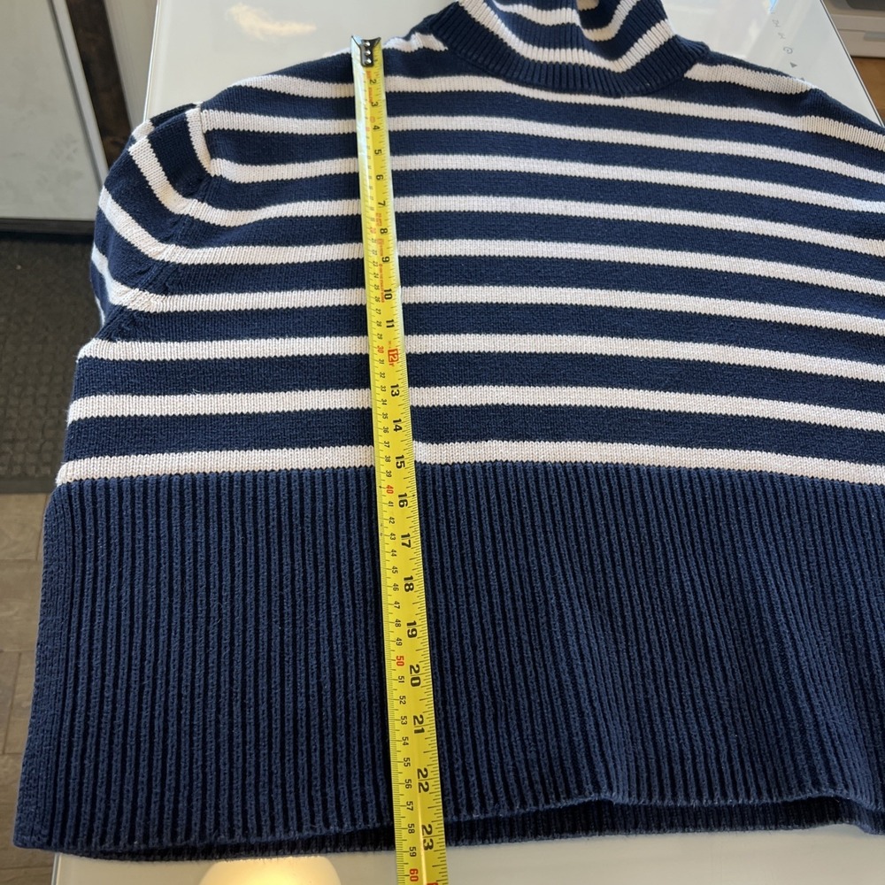 Classic Old Money Sailor Gap Sweater Stripes Navy Blue Large Oversized Boxy - Picture 6 of 8